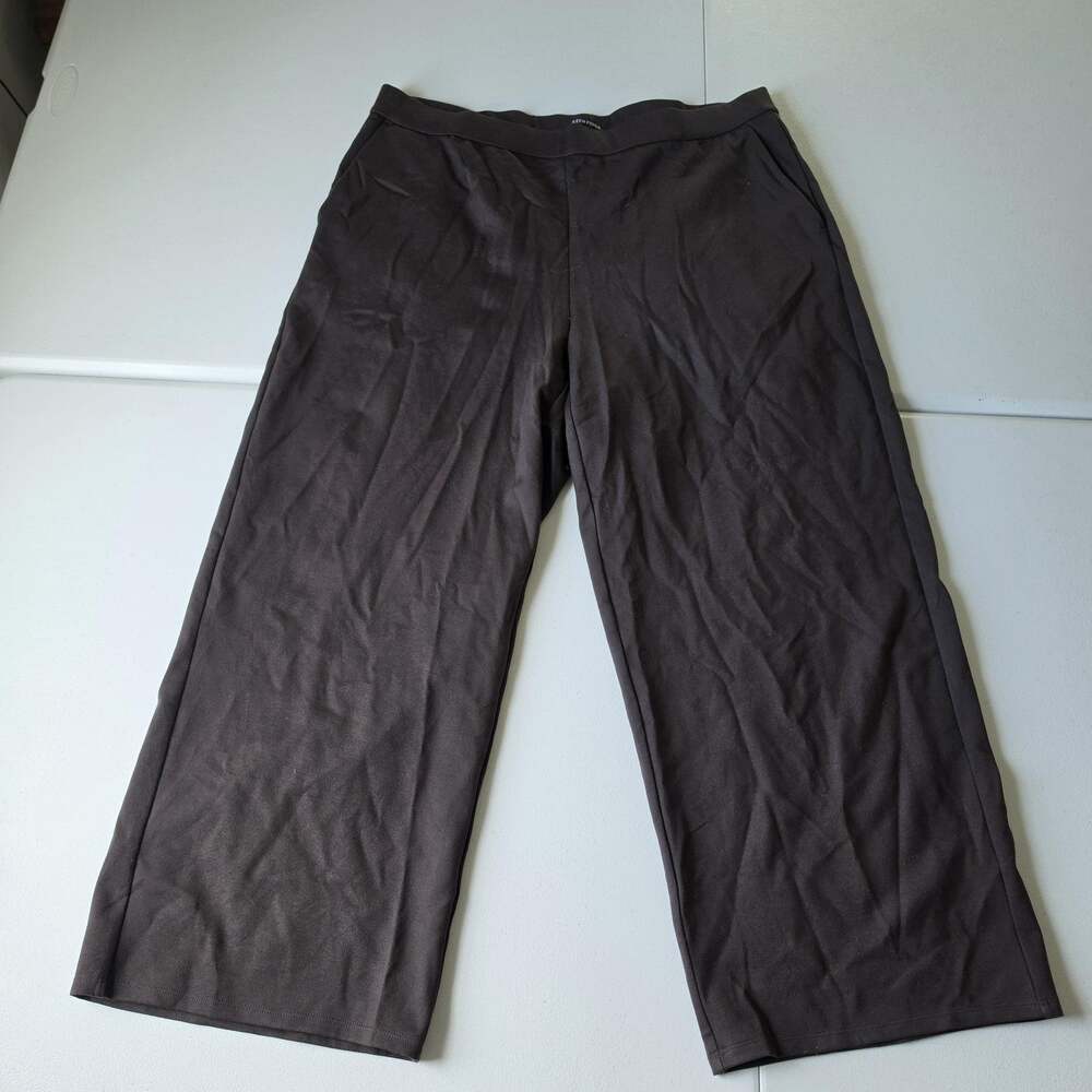 Eileen Fisher Pants Womens XL Brown Tencel Jersey Wide Leg Elastic Waist Lounge